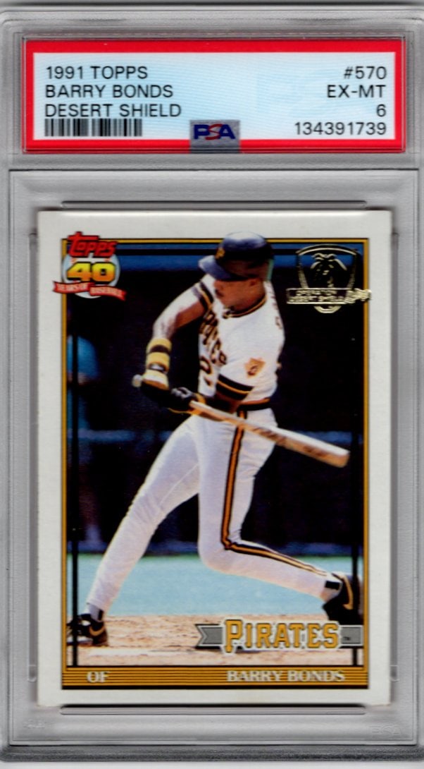 Barry Bonds Desert Shield 1991 Topps #570 PSA 6 Pittsburgh Pirates (1 of 2)