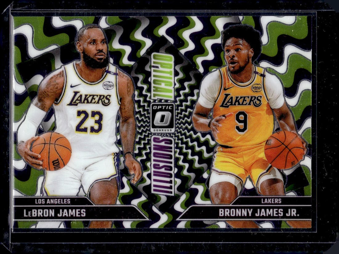 LeBron James/Bronny James Jr. 2024-25 Donruss Optic #2 Los Angeles Lakers (1 of 2)