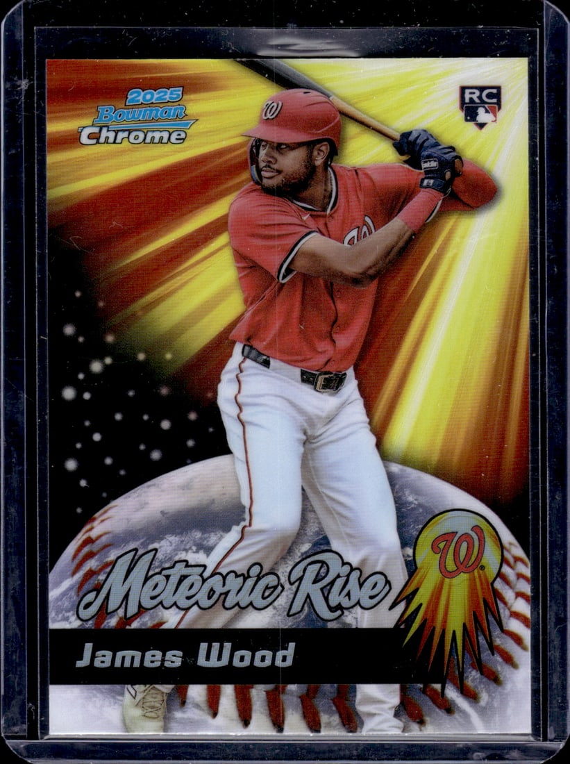 James Wood Rookie Card Meteoric Rise 2025 Bowman Chrome #MR-5 Nationals: Bowman Baseball MLB Trading & Sports Cards, Sports Cards for Sale Near Me, World Series & Hall of Fame Players, SP, SSP, Chrome, 1st Bowman, Auction Memorabilia Lots Sold On Line