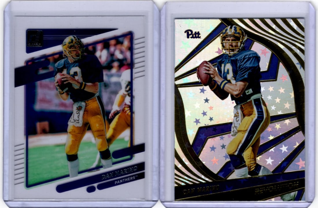 Lot of 2 Dan Marino Current Football Cards. Chronicles Acetate Clearly & Revolution Astro (1 of 2)