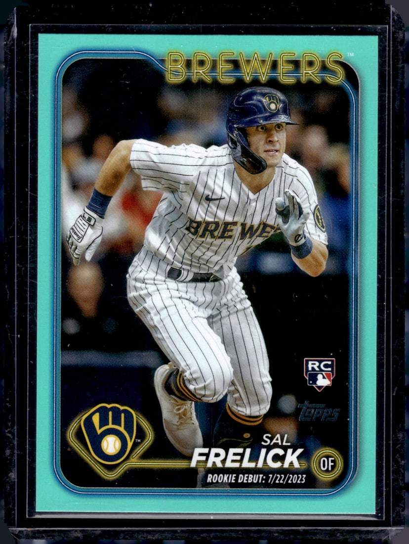 Sal Frelick Rookie Card Aqua 2024 Topps Update #US10 Milwaukee Brewers: Topps Baseball MLB Trading & Sports Cards, Sports Cards for Sale Near Me, World Series & Hall of Fame Players Memorabilia, Refractors, X-Fractors, Numbered, SP, SSP, Valuable Auction Memorabilia Lots
