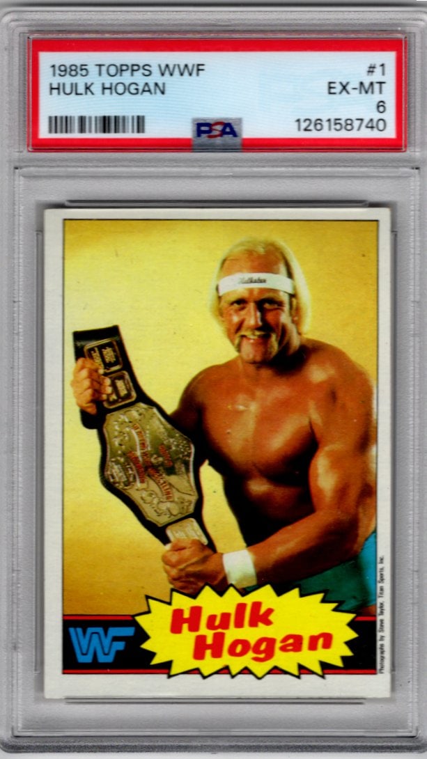 Hulk Hogan 1985 Topps WWF #1 PSA 6 (1 of 2)