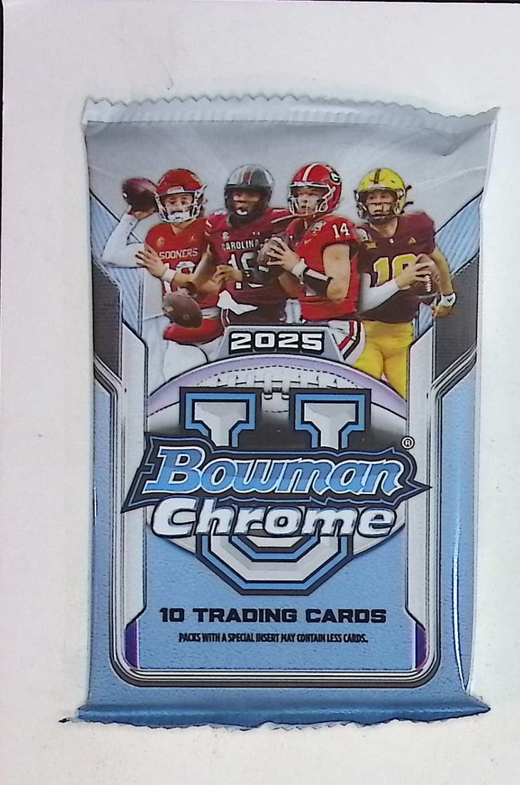 2025 Bowman Chrome U Football Cards MEGA BOX PACK Sports Cards NFL Trading Cards (1 of 1)