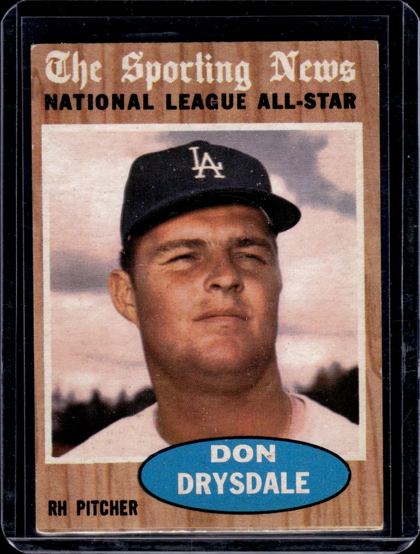 Don Drysdale 1962 Topps #398 Dodgers Vintage Baseball Card (1 of 2)