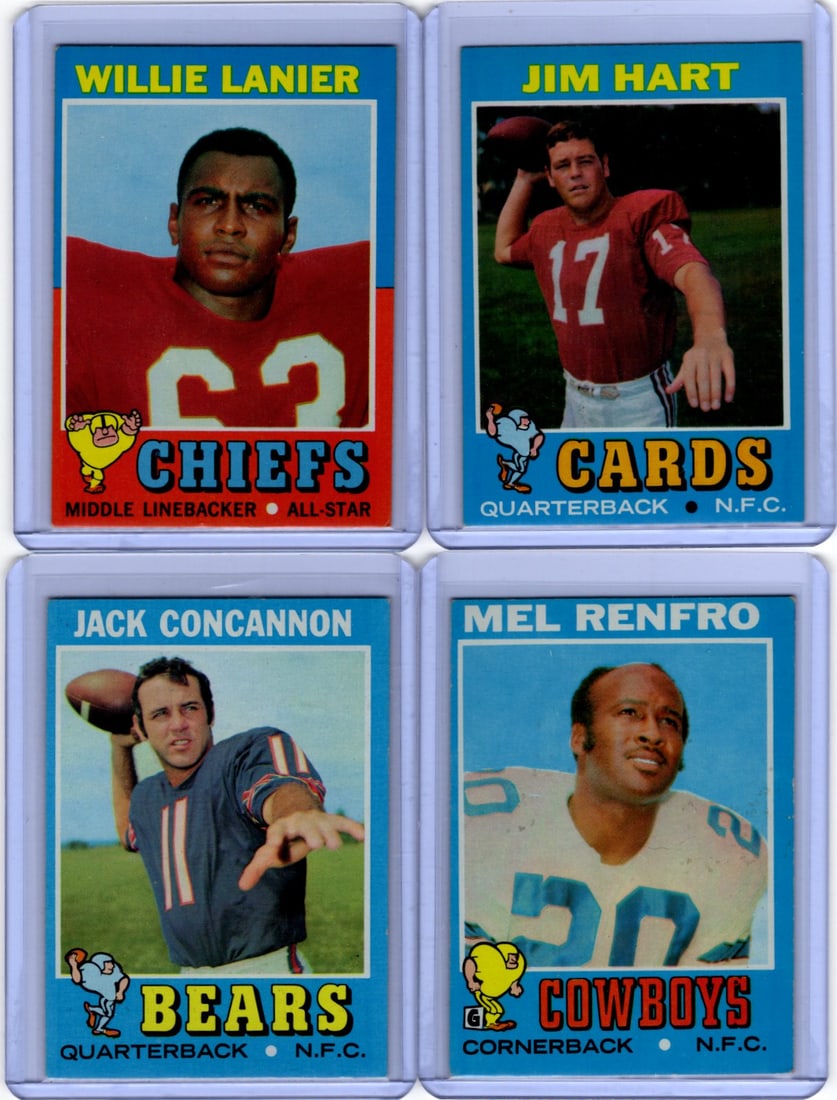 Lot of 4 1971 Topps Vintage Football Cards. All Different, See Pictures for Cards/Condition (1 of 2)