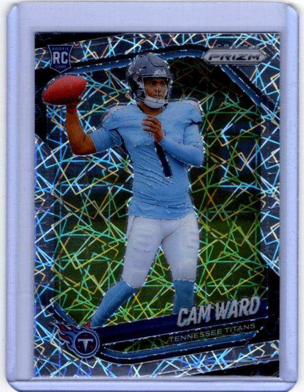 Cam Ward Rookie Card Lazer Prizm 2025 Panini Prizm #352 Tennessee Titans: Panini Select, Prizm, Mosaic, Contenders, Zenith, Phoenix, Illusions, Absolute, Rookie NFL Sports Trading Cards, SP, SSP, Cards, Football Cards for Sale Near Me, Superbowl & Hall of Fame Player Cards,