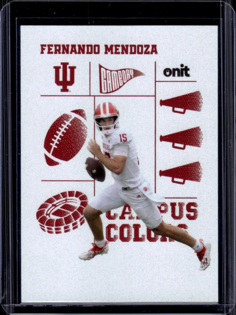 Fernando Mendoza Campus Colors 2025 Onit #CC-13 Indiana Hoosiers: ONIT Select, Prizm, Mosaic, Contenders, Zenith, Phoenix, Illusions, Absolute, Rookie NFL Sports Trading Cards, SP, SSP, Cards, Football Cards for Sale Near Me, Superbowl & Hall of Fame Player Cards, M