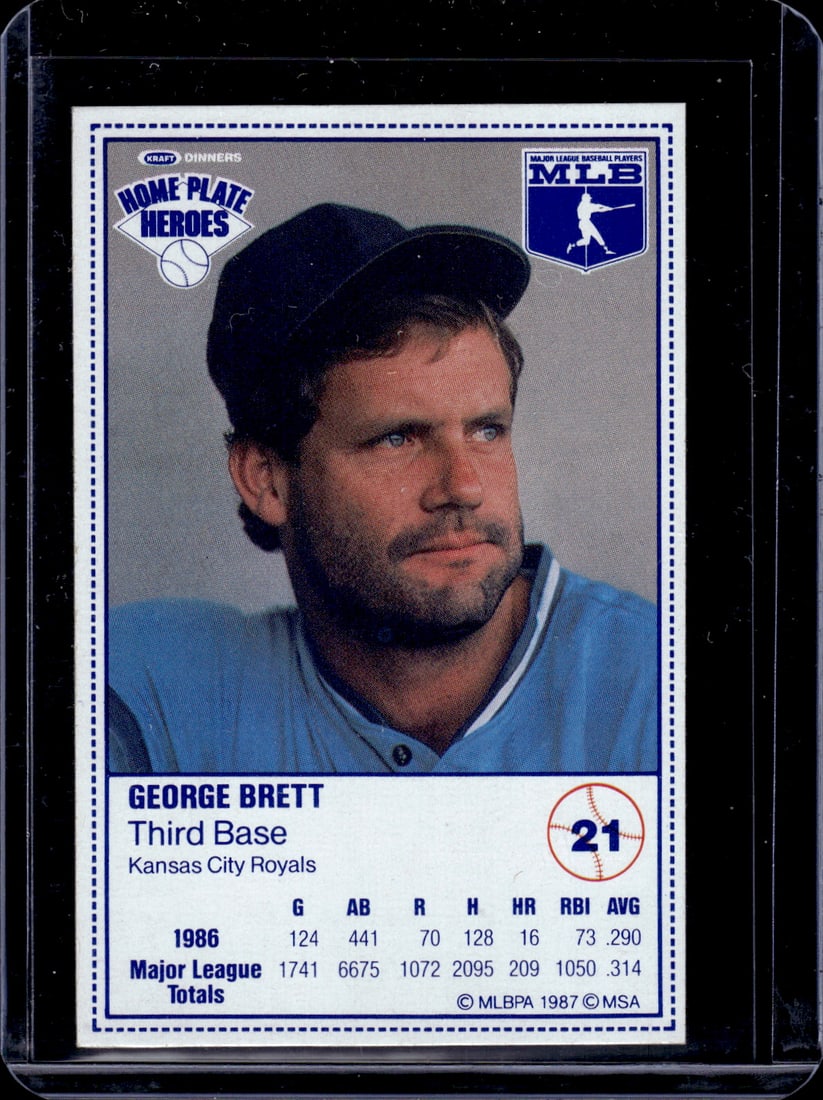 George Brett 1987 Kraft Home Plate Heroes #21: Topps Baseball MLB Trading & Sports Cards, Sports Cards for Sale Near Me, World Series & Hall of Fame Players Memorabilia, Refractors, X-Fractors, Numbered, SP, SSP, Valuable Auction Memorabilia Lots