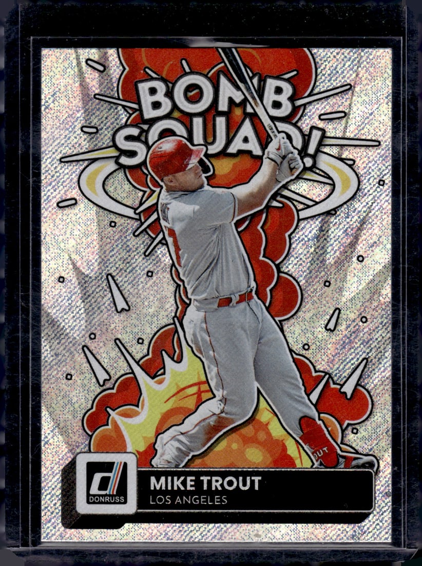 Mike Trout Bomb Squad Rapture 2022 Donruss #BS-8 Los Angeles Angels (1 of 2)