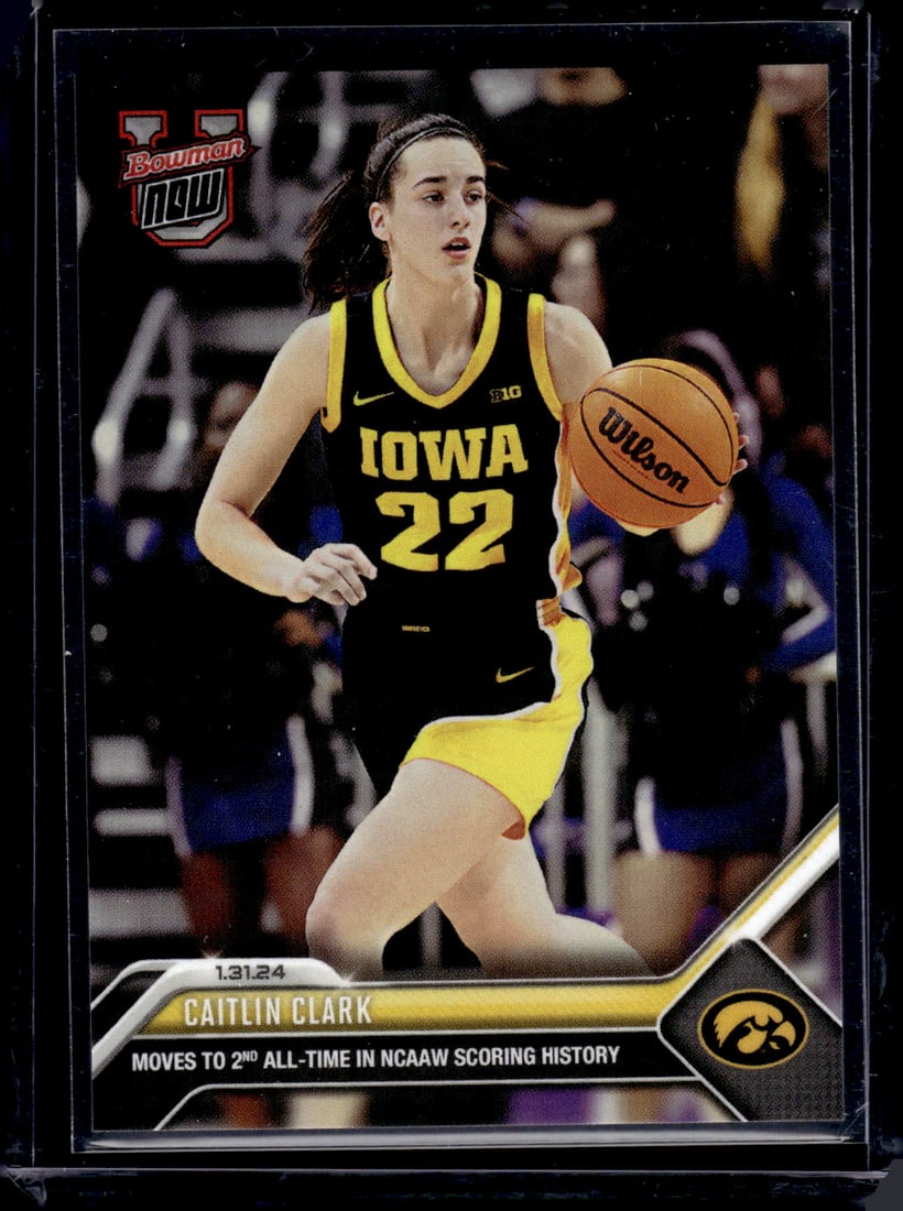 Caitlin Clark 2024 Bowman U Now #41 Iowa Hawkeyes, Indiana Fever: Bowman Chrome U, Basketball NBA Trading & Sports Cards, Sports Cards for Sale Near Me, Chrome, Refractor, SP, SSP, Valuable Auction Memorabilia Lots Sold On Line, NBA Championship & Hall of Fame Playe