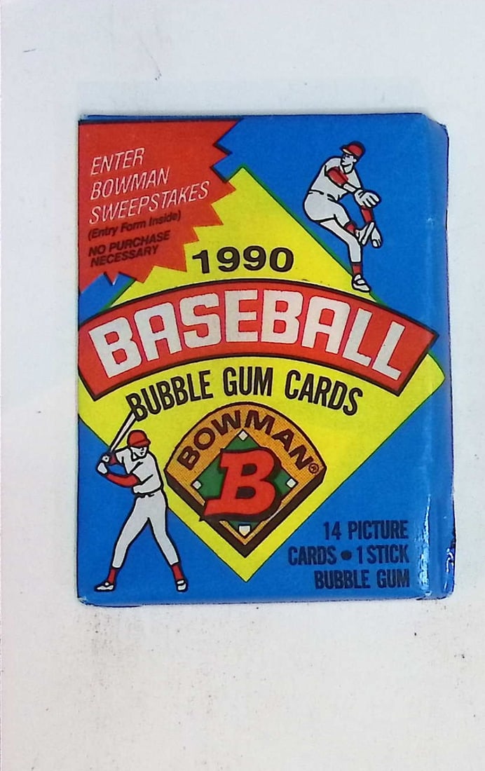 1990 Bowman Vintage Baseball Cards Retail Box Wax Pack Sports Cards MLB Trading Cards (1 of 1)