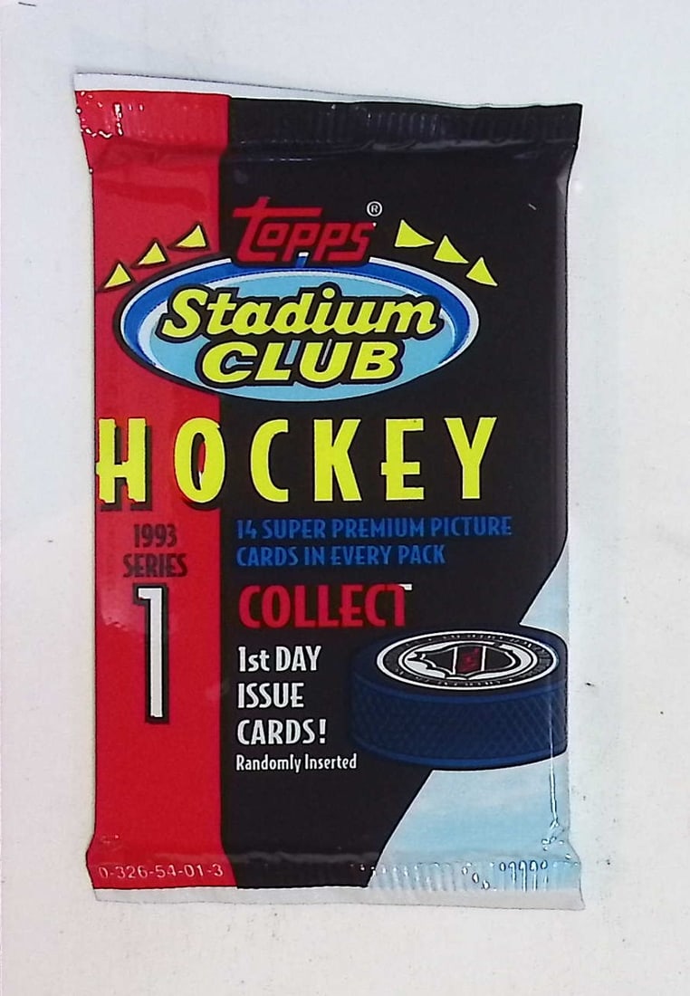 1993 Topps STADIUM CLUB Series 1 Hockey Cards Retail Box Wax Pack NHL Trading Cards: Topps Vintage Hockey NHL Trading & Sports Cards, Brett Hull, Ray Bourque, Patrick Roy, Mario Lemieux, Wayne Gretzky, Old Sports Cards for Sale Near Me, Stanley Cup & Hall of Fame Players, Valuable Auc