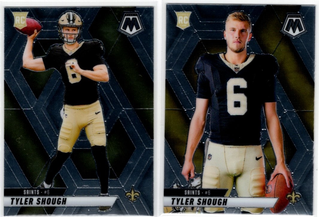 Lot of 2 Tyler Shough Rookie Cards 2025 Mosaic #273 & #312. New Orleans Saints (1 of 2)