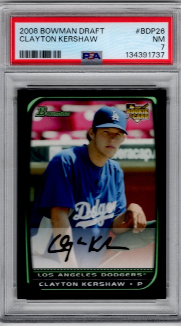 Clayton Kershaw Rookie Card 2008 Bowman Draft #BDP26 PSA 7 Los Angeles Dodgers: Bowman Baseball MLB Trading & Sports Cards, Sports Cards for Sale Near Me, World Series & Hall of Fame Players, SP, SSP, Chrome, 1st Bowman, Auction Memorabilia Lots Sold On Line