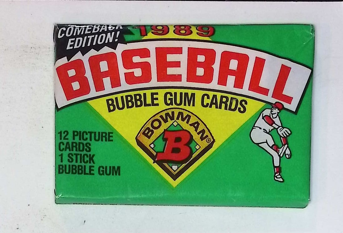 1989 Bowman Vintage Baseball Cards Retail Box Wax Pack Sports Cards MLB Trading Cards (1 of 1)