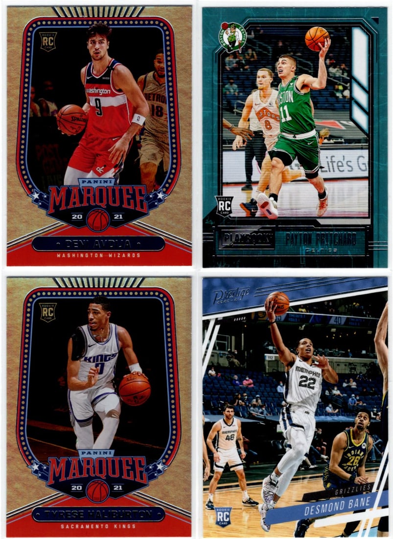 Lot of 4 2020-21 Chronicles Basketball Rookie Cards. Avdija, Pritchard, Haliburton, Bane (1 of 2)