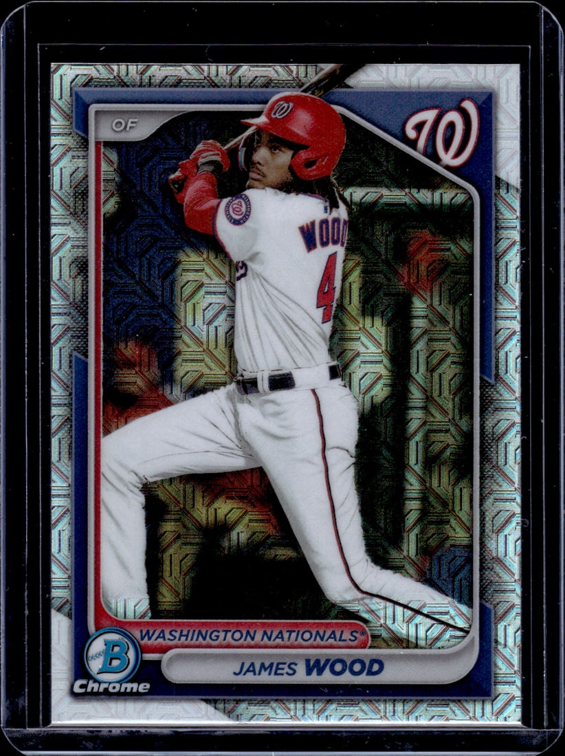 James Wood Prospects Mojo Refractor 2024 Bowman Chrome #BCP-91 Nationals: Bowman Baseball MLB Trading & Sports Cards, Sports Cards for Sale Near Me, World Series & Hall of Fame Players, SP, SSP, Chrome, 1st Bowman, Auction Memorabilia Lots Sold On Line