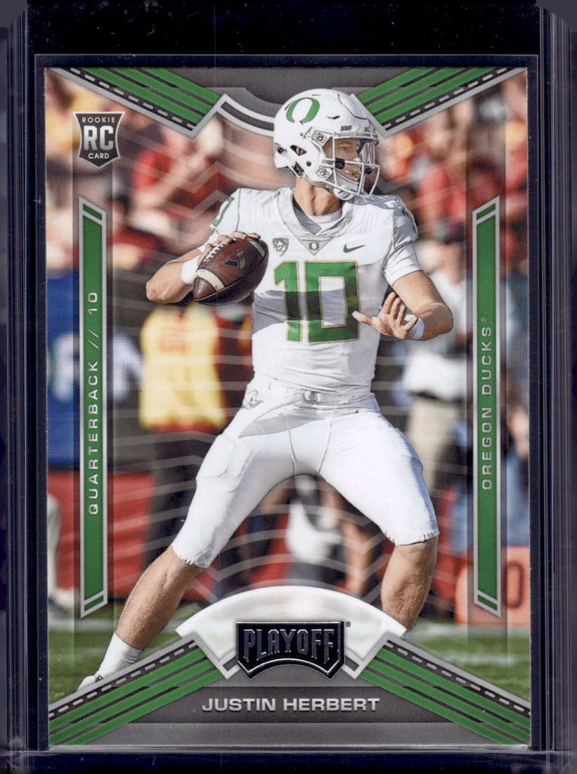 Justin Herbert Rookie Card 2020 Chronicles Draft Picks Playoff #4 Oregon Ducks (1 of 2)