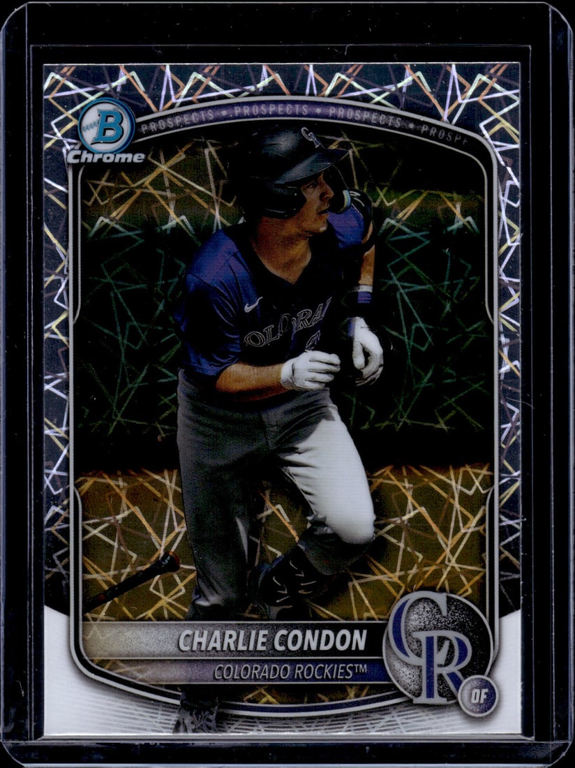 Charlie Condon Prospects Laser Refractor 2025 Bowman Chrome #BCP-248 Rockies: Bowman Baseball MLB Trading & Sports Cards, Sports Cards for Sale Near Me, World Series & Hall of Fame Players, SP, SSP, Chrome, 1st Bowman, Auction Memorabilia Lots Sold On Line