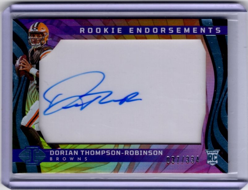 Dorian Thompson-Robinson Rookie Patch Auto /334 2023 Illusions #RE-DTR Browns (1 of 2)