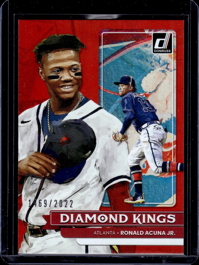 Ronald Acuna Jr. Diamond Kings Red /2022 2022 Panini Donruss #16 Atlanta Braves (1 of 2)