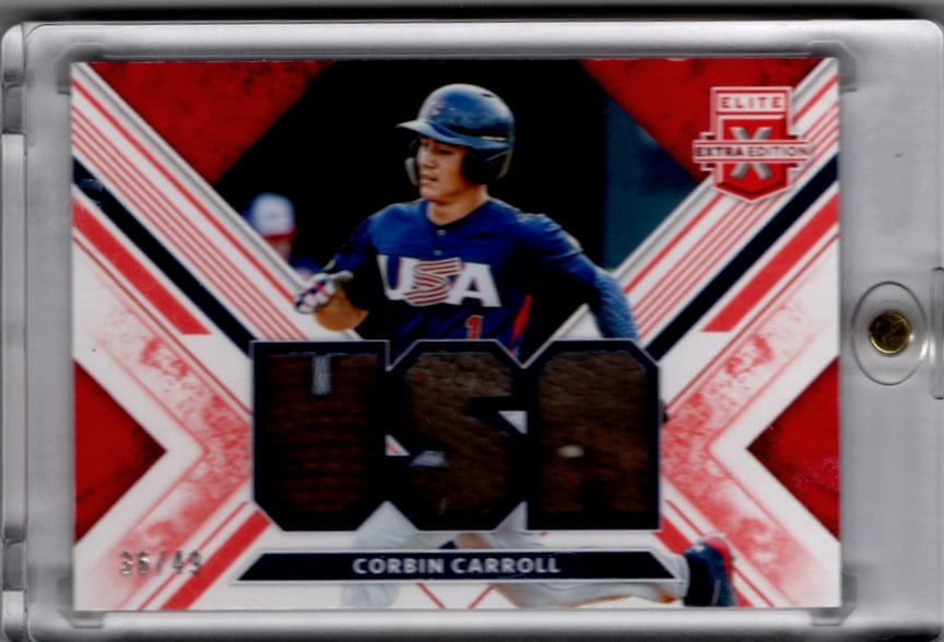 Corbin Carroll Game Used Patch /49 2019 Elite Extra Edition #USA-CC Diamondbacks (1 of 2)