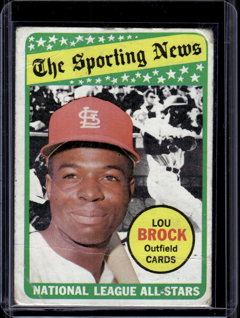 Lou Brock The Sporting News 1969 Topps #428 Low Grade, Creases, See Pictures (1 of 2)