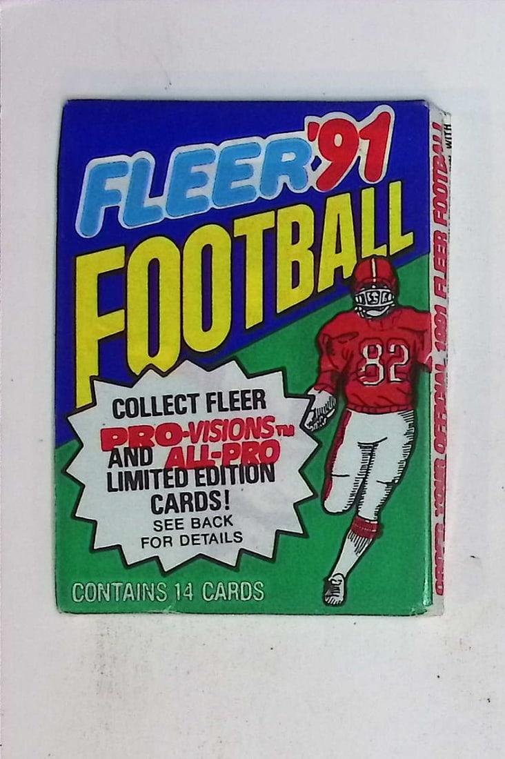 1991 Fleer Football Cards Retail Box Wax Pack Sports Cards Rookie Cards: Fleer Vintage Football NFL Trading & Sports Cards, Superbowl Memorabilia, Old Sports Cards for Sale Near Me, Emmitt Smith, Dan Marino, Joe Montana, John Elway, Valuable Auction Memorabilia Lots for Sa