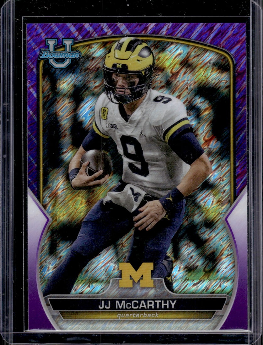 JJ McCarthy Purple Shimmer 2022 Bowman U Chrome #48 Michigan Wolverines (1 of 2)