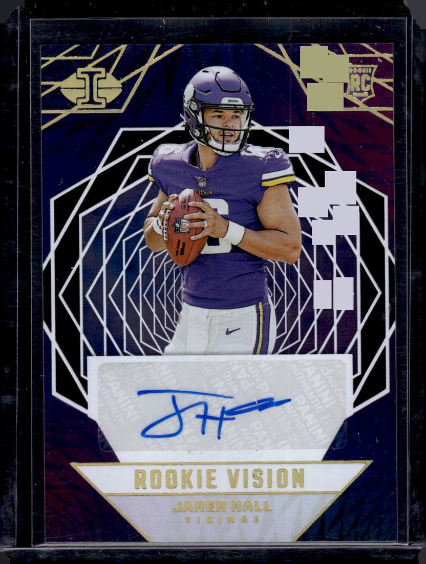 Jaren Hall Rookie Auto /50 2023 Illusions #RVS-JHA Minnesota Vikings (1 of 2)
