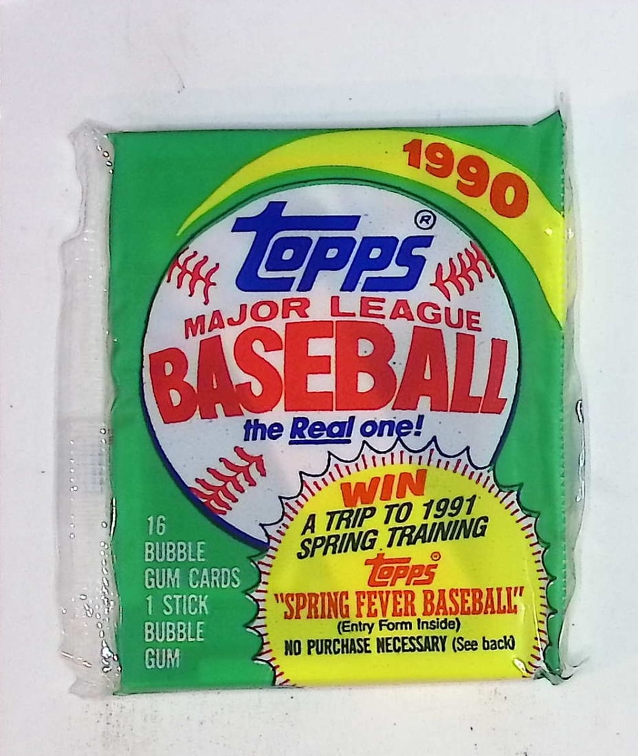 1990 Topps Series 1 Vintage Baseball Cards Retail Box Wax Pack Sports Cards (1 of 1)