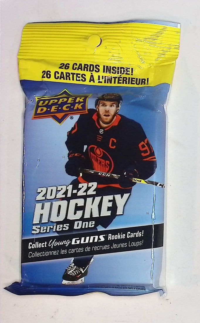 2021-22 Upper Deck Series 1 Hockey Card Factory Sealed Retail Box Pack - Young Guns Rookie Cards (1 of 1)
