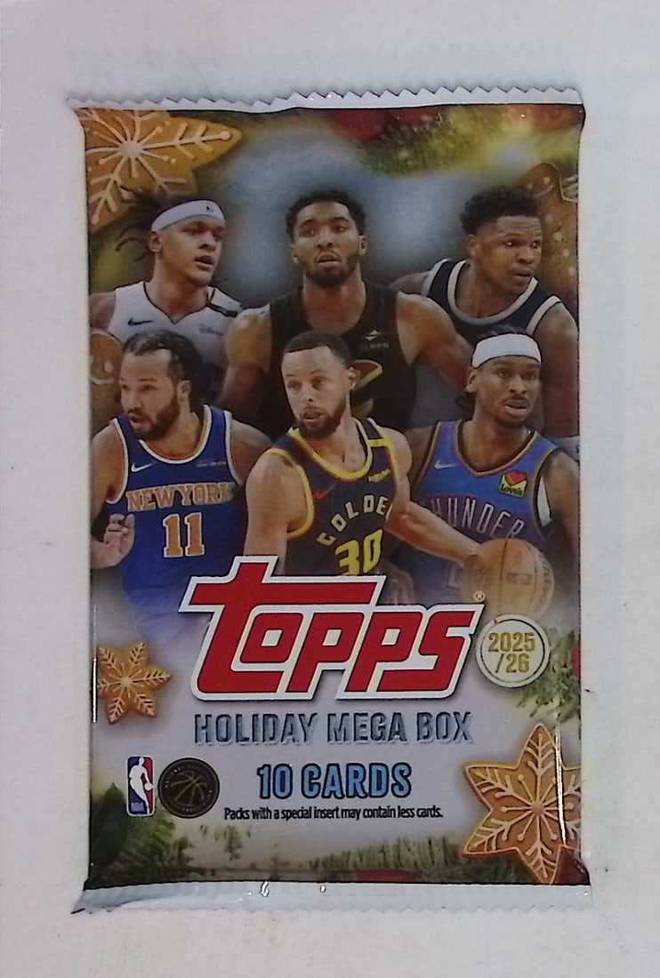 2025-26 Topps Basketball Card HOLIDAY MEGA BOX PACK - RC'S: Cooper Flagg, Kon Kneuppel, VJ Edgecombe: Topps Basketball NBA Trading & Sports Cards, Rookie Cards in this set are Cooper Flagg, Dylan Harper, Ace Bailey, V J Edgecombe, Kon Knueppel , Autographs, Signatures, Green Topps Logo Refractor, Auct