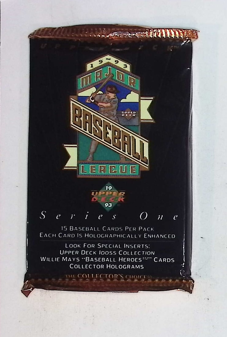 1993 Upper Deck Vintage Series 1 Baseball Card Retail box Wax Pack- MLB Sports Trading Card (1 of 1)