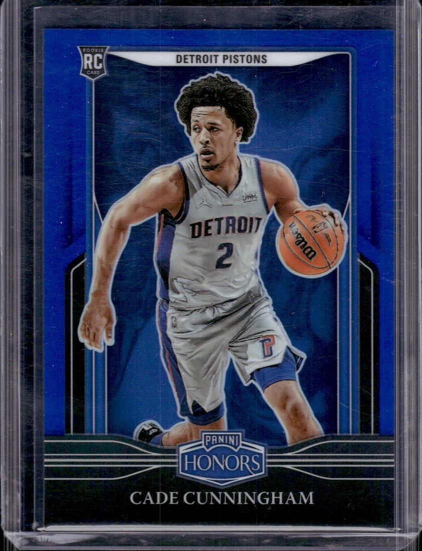 Cade Cunningham Rookie Card Blue /99 2021-22 Chronicles Honors #685 Pistons: Panini Select, Prizm, Mosaic, Contenders, Revolution, Phoenix, NBA Hoops, Rookie NFL Sports Trading Cards, Silver, SP, SSP, Wave Prizms, Numbered Cards, Basketball sports Cards for Sale Near Me, NBA C