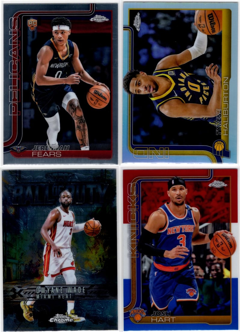 Lot of 4 2025-26 Topps Chrome NBA Refractors, RCs, Inserts. All Different, See Pictures (1 of 2)