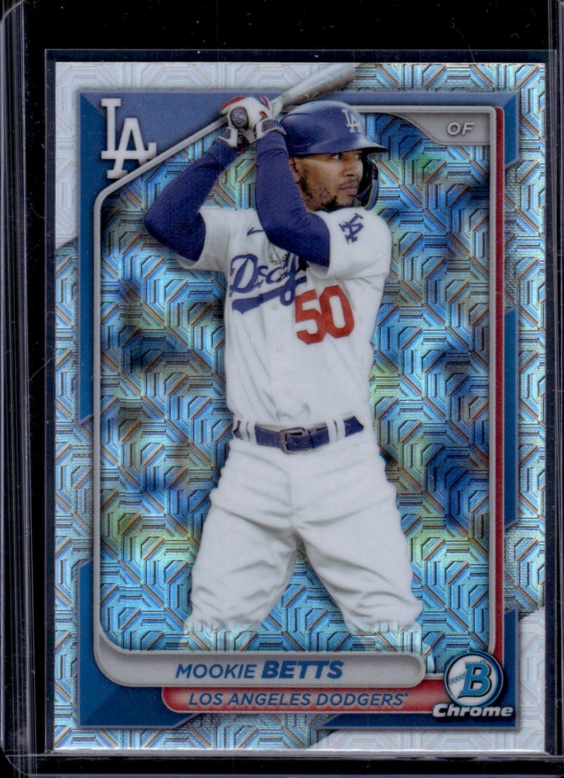 Mookie Betts Mojo Refractor 2024 Bowman Chrome #40 Los Angeles Dodgers (1 of 2)
