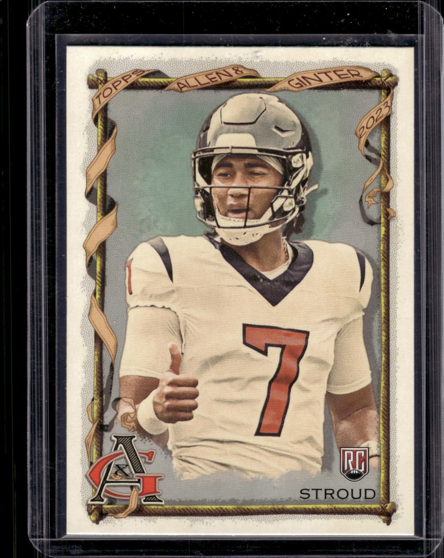 Cj Stroud Rookie Card 2023 Topps Composite Allen & Ginter #402 Houston Texans: Topps Football NFL Trading Sports Cards, Sports Cards for Sale Near Me, Super Bowl & Hall of Fame Player Cards, Resurgence, Composite, SP, SSP, Valuable Auction Memorabilia Lots For Sale On Line