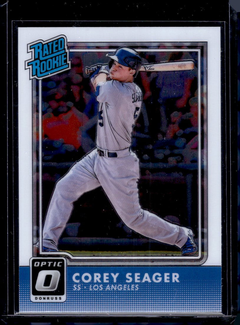 Corey Seager Rookie Card 2016 Donruss Optic #32: Panini Baseball MLB Trading & Sports Cards, Sports Cards for Sale Near Me, Prizm, Mosaic, Select, SP, SSP, Auction Memorabilia Lots for Sale On Line, World Series & Hall of Fame Players