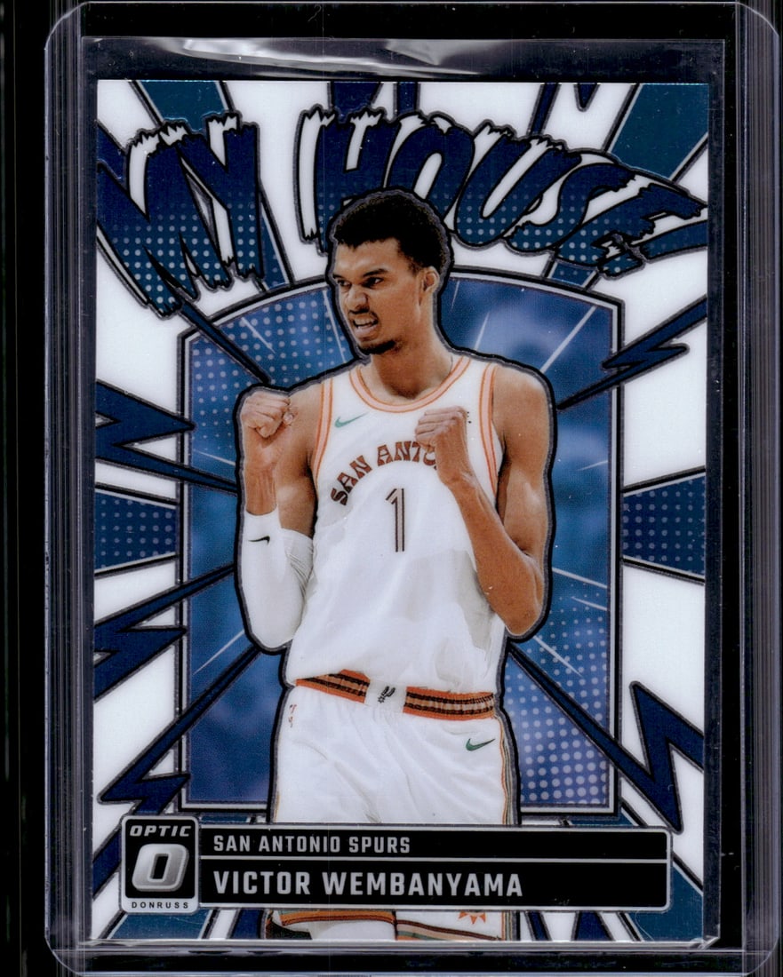 Victor Wembanyama My House 2024-25 Donruss Optic #19 San Antonio Spurs: Panini Select, Prizm, Mosaic, Contenders, Revolution, Phoenix, NBA Hoops, Rookie NFL Sports Trading Cards, Silver, SP, SSP, Wave Prizms, Numbered Cards, Basketball sports Cards for Sale Near Me, NBA C
