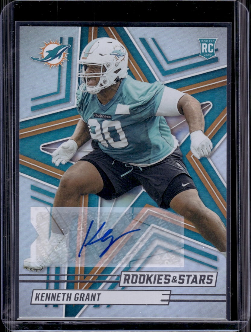 Kenneth Grant Rookie Auto 2025 Rookies & Stars #150 Miami Dolphins (1 of 2)