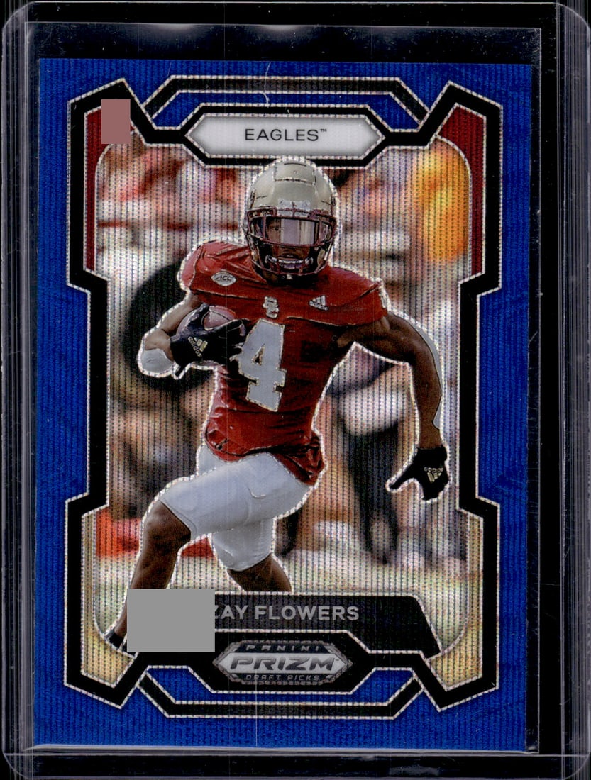 Zay Flowers Blue Wave Prizm /249 2024 Prizm Draft Picks #13 Boston College, Ravens (1 of 2)