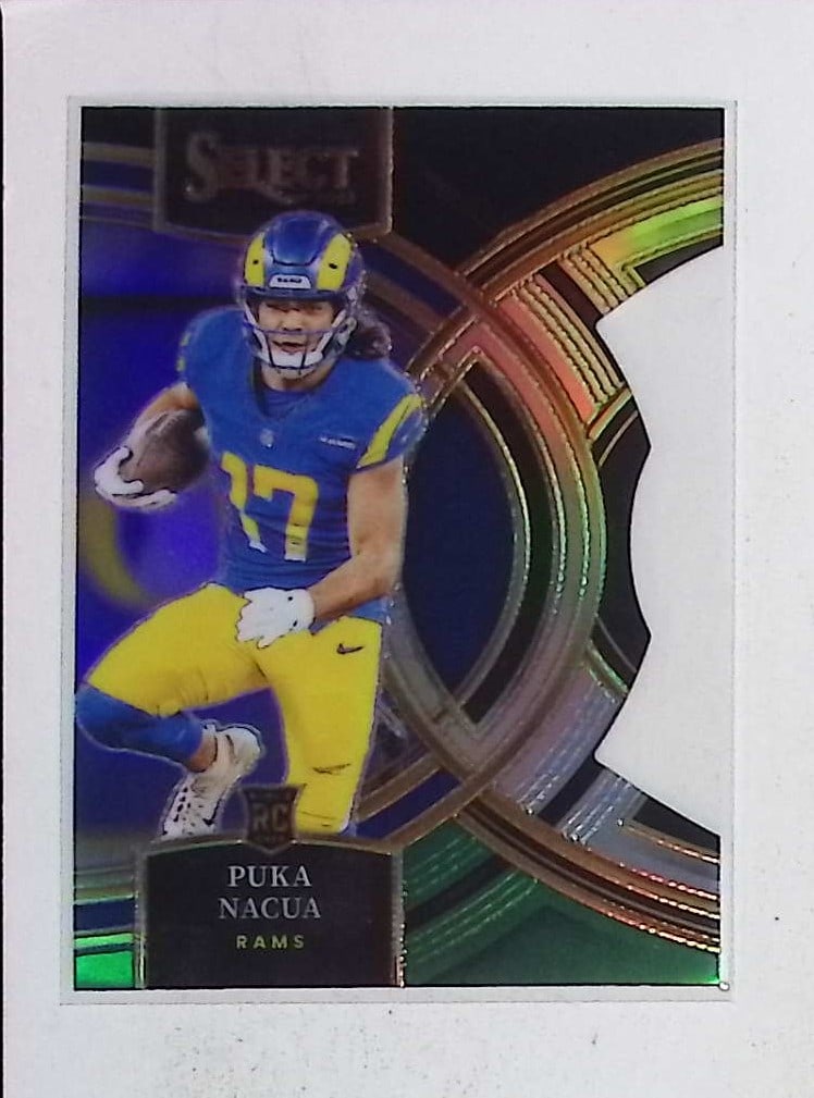Puka Nacua Rookie Card Black & Green Die-Cut Prizm 2024 Panini Select #199 (1 of 2)