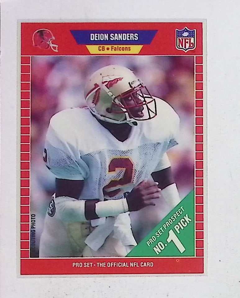 Deion Sanders Rookie Card 1989 Pro Set #486 No 1 Draft Pick (1 of 2)