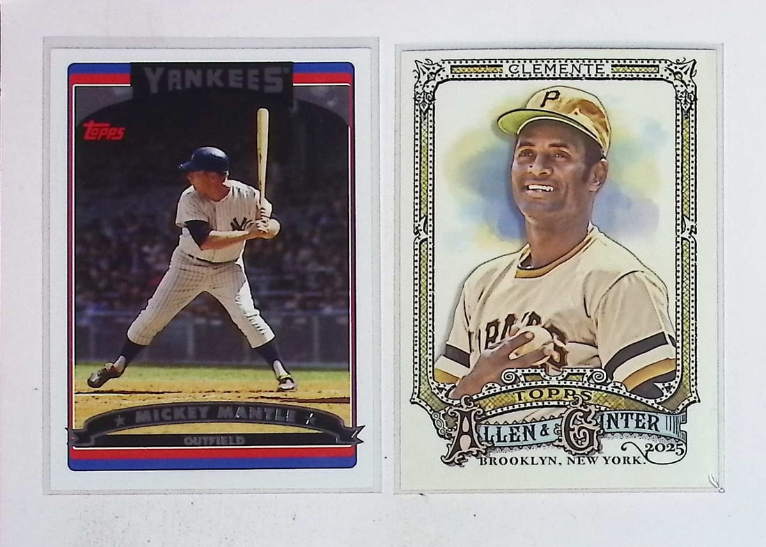 2006 Mickey Mantle #7 Number Match & 2025 Topps Roberto Clemente (1 of 2)