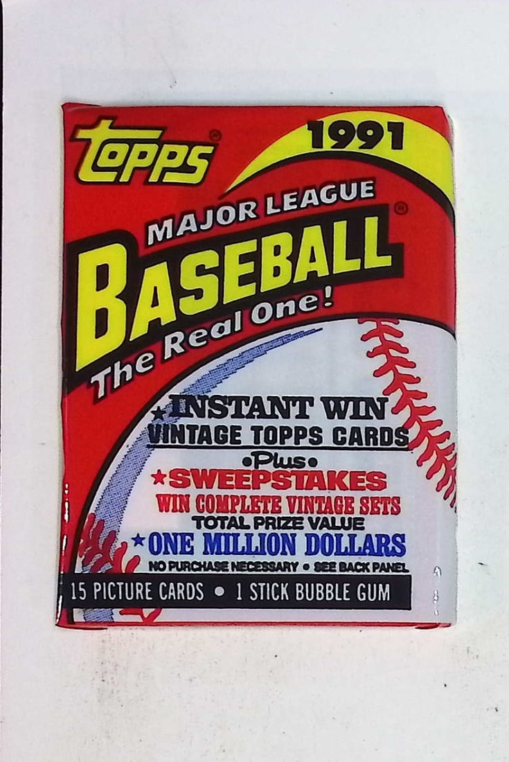 1991 Topps Vintage Baseball Cards Retail Box Wax Pack Sports Cards Rookie Cards (1 of 1)