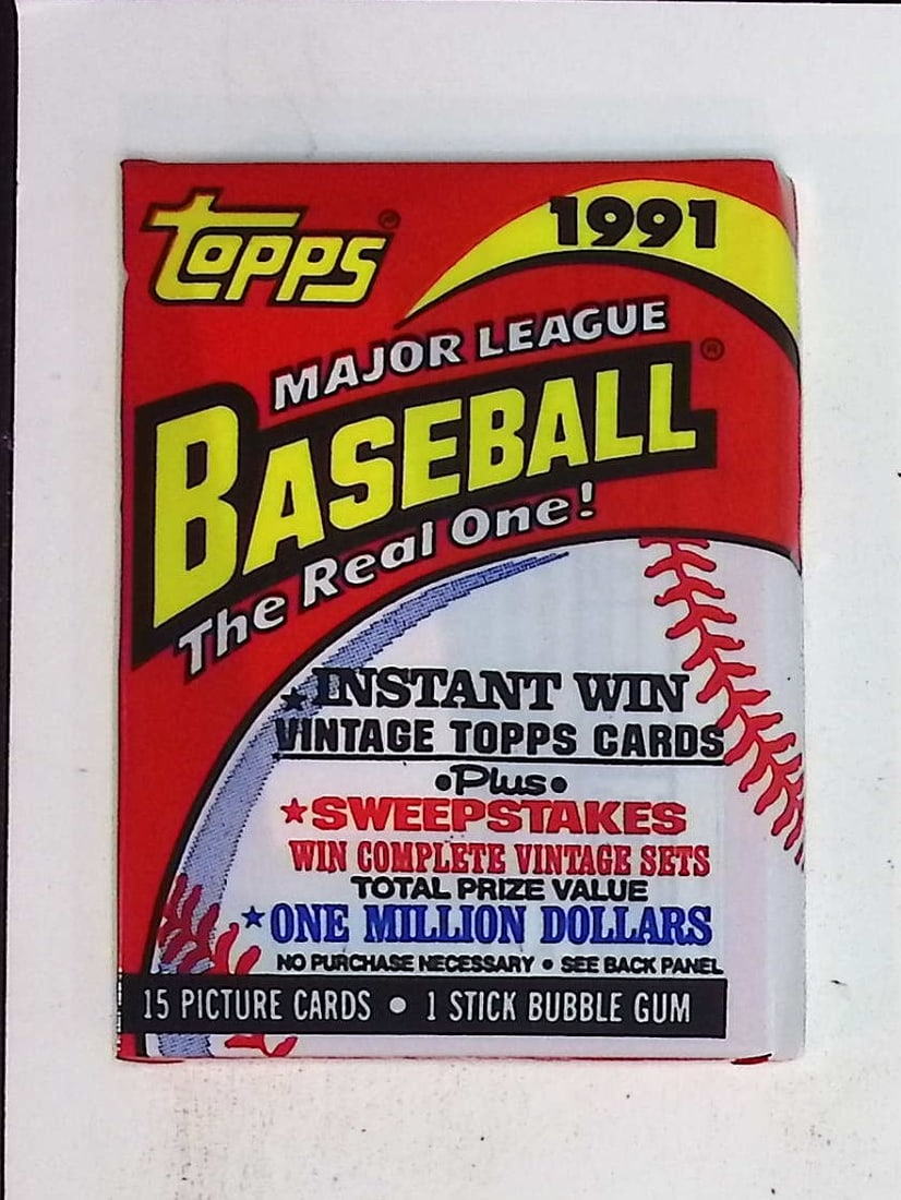 1991 Topps Vintage Baseball Cards Retail Box Wax Pack Sports Cards Rookie Cards (1 of 1)