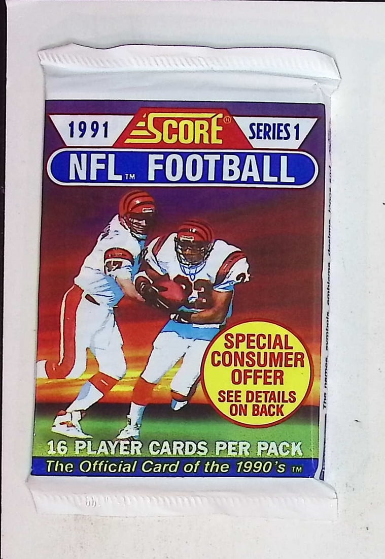1991 Score Series 1 Vintage Football Card Retail Box Pack Sports Cards Brett Favre Rookie Card (1 of 1)