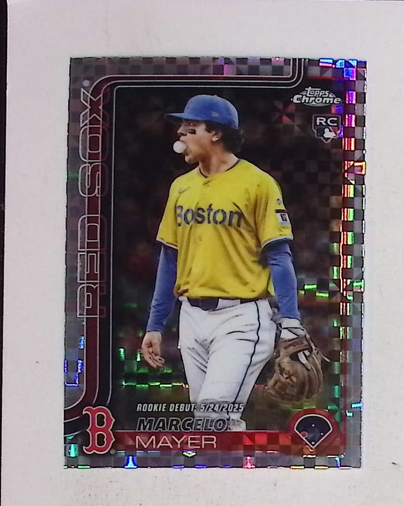 Marcelo Mayer Rookie Debut Card X-Fractor 2025 Topps Chrome Update Series #USC117 Boston Red Sox (1 of 2)