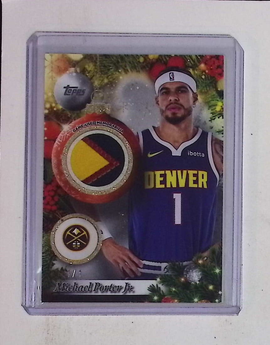 Michael Porter, Jr 1/1 Player Worn Relic Patch Card 2025 Topps Holiday Mega #PR-MPJ (1 of 2)